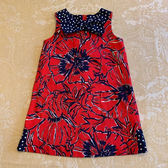 Lilly Pulitzer Other - Lilly Pulitzer Shift Dress Red Navy Floral Size 5